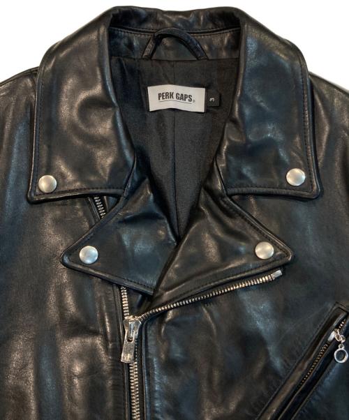 PERK GAPS（パークギャップス）PERK GAPS (パークギャップス) JACKROSE (ジャックローズ) グラフィティ ダブル ライダース ジャケット ブラック サイズ:3の古着・服飾アイテム