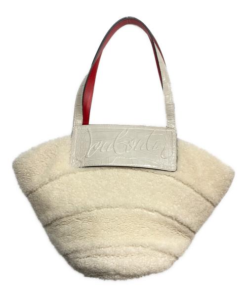 Christian Louboutin（クリスチャン・ルブタン）Christian Louboutin (クリスチャン・ルブタン) ボアxレザートートバッグ ホワイトの古着・服飾アイテム