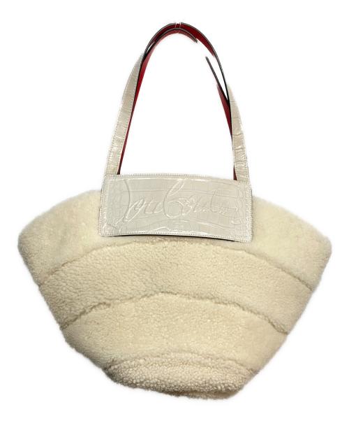 Christian Louboutin（クリスチャン・ルブタン）Christian Louboutin (クリスチャン・ルブタン) ボアxレザートートバッグ ホワイトの古着・服飾アイテム