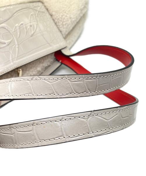 Christian Louboutin（クリスチャン・ルブタン）Christian Louboutin (クリスチャン・ルブタン) ボアxレザートートバッグ ホワイトの古着・服飾アイテム