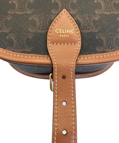 CELINE（セリーヌ）CELINE (セリーヌ) ミディアム フォルコ バッグ / トリオンフキャンバス & カーフスキン ブラウンの古着・服飾アイテム
