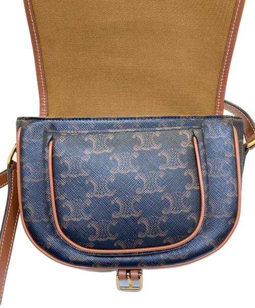 CELINE（セリーヌ）CELINE (セリーヌ) ミディアム フォルコ バッグ / トリオンフキャンバス & カーフスキン ブラウンの古着・服飾アイテム