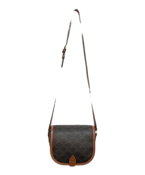 CELINE（セリーヌ）CELINE (セリーヌ) ミディアム フォルコ バッグ / トリオンフキャンバス & カーフスキン ブラウンの古着・服飾アイテム