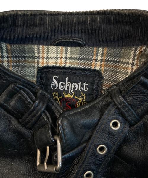 Schott（ショット）Schott (ショット) クラシックレーサー レザージャケット ブラック サイズ:Sの古着・服飾アイテム