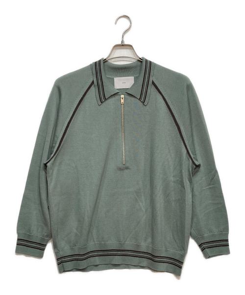 SUGARHILL（シュガーヒル）SUGARHILL (シュガーヒル) ZIP-UP LINE KNIT POLO SHIRT グリーン サイズ:2の古着・服飾アイテム