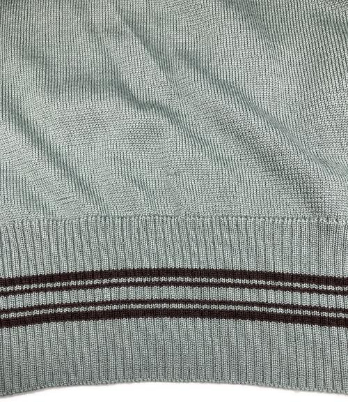 SUGARHILL（シュガーヒル）SUGARHILL (シュガーヒル) ZIP-UP LINE KNIT POLO SHIRT グリーン サイズ:2の古着・服飾アイテム