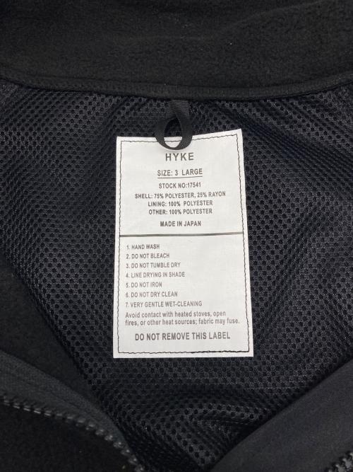 HYKE（ハイク）HYKE (ハイク) FLEECE JACKET ブラック サイズ:Lの古着・服飾アイテム