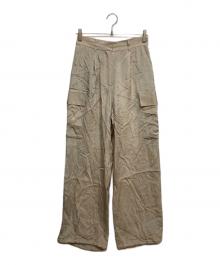 Noble（ノーブル）の古着「リンクル タフタ イージー カーゴパンツ」｜ベージュ