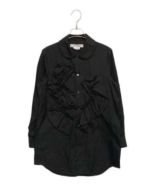 COMME des GARCONS COMME des GARCONS（コムデギャルソン コムデギャルソン）COMME des GARCONS COMME des GARCONS (コムデギャルソン コムデギャルソン) Cotton Front Frill Blouse ブラック サイズ:Sの古着・服飾アイテム