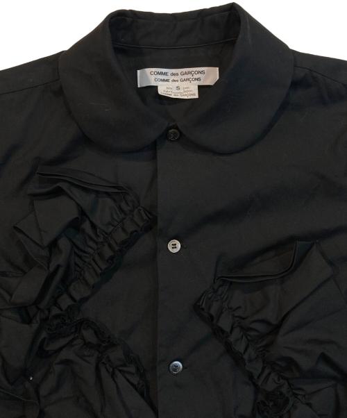 COMME des GARCONS COMME des GARCONS（コムデギャルソン コムデギャルソン）COMME des GARCONS COMME des GARCONS (コムデギャルソン コムデギャルソン) Cotton Front Frill Blouse ブラック サイズ:Sの古着・服飾アイテム