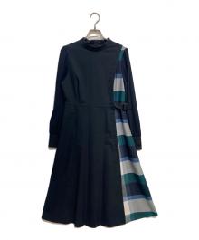 BLUE LABEL CRESTBRIDGE（ブルーレーベルクレストブリッジ）の古着「ナチュラルドライポプリンドレス」｜ネイビー