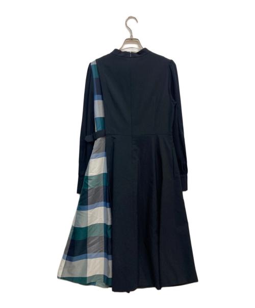 BLUE LABEL CRESTBRIDGE（ブルーレーベルクレストブリッジ）BLUE LABEL CRESTBRIDGE (ブルーレーベルクレストブリッジ) ナチュラルドライポプリンドレス ネイビー サイズ:Mの古着・服飾アイテム