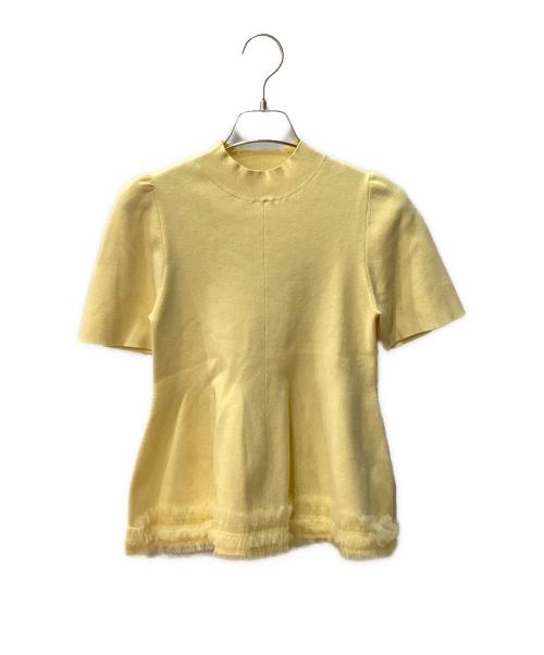 CELFORD（セルフォード）CELFORD (セルフォード) 裾 チュール ペプラム ニット イエロー サイズ:36の古着・服飾アイテム