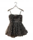 Snidelスナイデル）の古着「チュール 刺繍 ベアペプラム」｜グレー