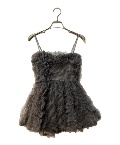 Snidel（スナイデル）Snidel (スナイデル) チュール 刺繍 ベアペプラム グレー サイズ:freeの古着・服飾アイテム