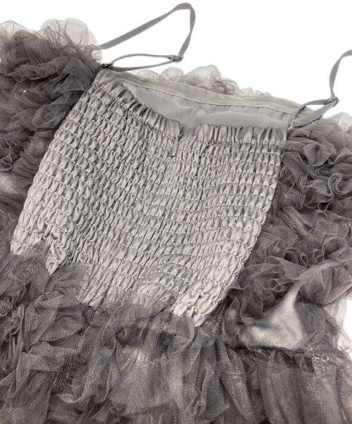 Snidel（スナイデル）Snidel (スナイデル) チュール 刺繍 ベアペプラム グレー サイズ:freeの古着・服飾アイテム