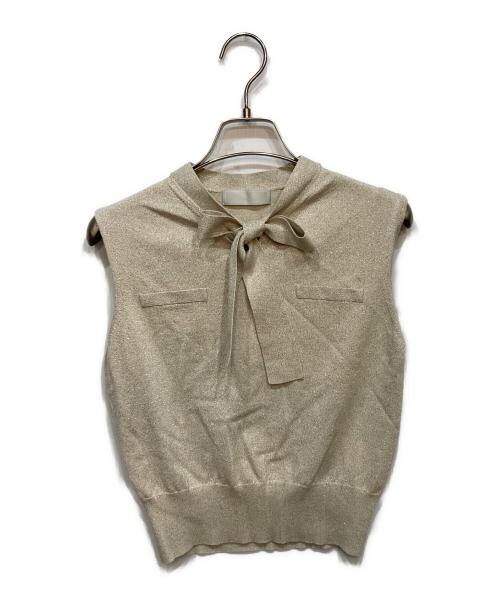 CELFORD（セルフォード）CELFORD (セルフォード) ボウタイニットプルオーバー ベージュ サイズ:36の古着・服飾アイテム