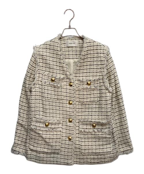 FRAY ID（フレイ アイディー）FRAY ID (フレイ アイディー) GIOLICA2wayツイードジャケット ベージュの古着・服飾アイテム