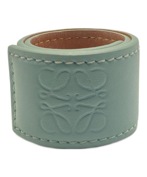 LOEWE（ロエベ）LOEWE (ロエベ) アナグラム レザーバングル スカイブルーの古着・服飾アイテム