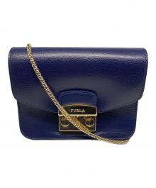 FURLA（フルラ）の古着「メトロポリタン ミニショルダー　バッグ」｜ネイビー