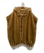 a point etcアー ポワン ウテセ）の古着「FAKE FUR VEST フェイクファー ベスト」｜ブラウン