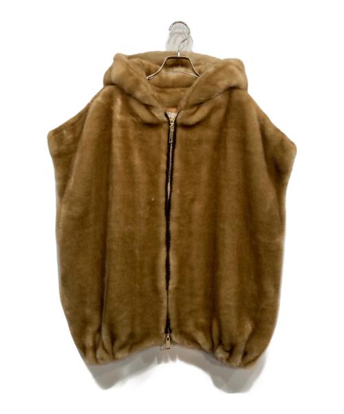 a point etc（アー ポワン ウテセ）a point etc (アー ポワン ウテセ) FAKE FUR VEST フェイクファー ベスト ブラウン サイズ:サイズ詳細参照の古着・服飾アイテム