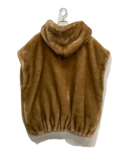 a point etc（アー ポワン ウテセ）a point etc (アー ポワン ウテセ) FAKE FUR VEST フェイクファー ベスト ブラウン サイズ:サイズ詳細参照の古着・服飾アイテム