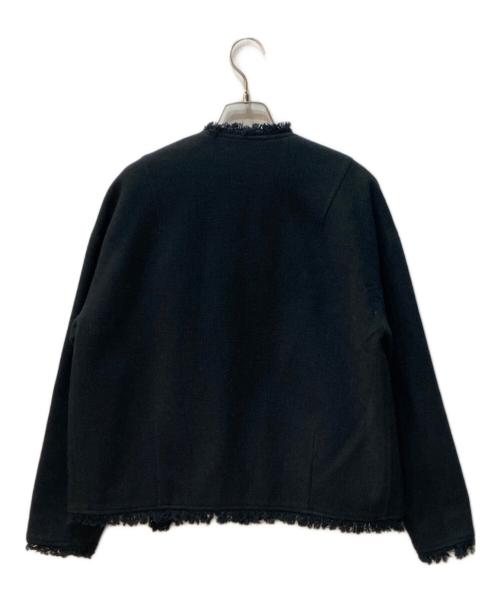 CLANE（クラネ）CLANE (クラネ) BIG COLLAR FRINGE JACKET ブラック サイズ:36の古着・服飾アイテム