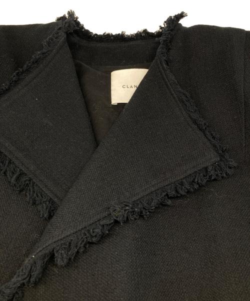 CLANE（クラネ）CLANE (クラネ) BIG COLLAR FRINGE JACKET ブラック サイズ:36の古着・服飾アイテム