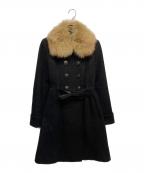 BURBERRY BLUE LABELバーバリーロンドンブルーレーベル）の古着「フォックス ファー 付き コート」｜ブラック