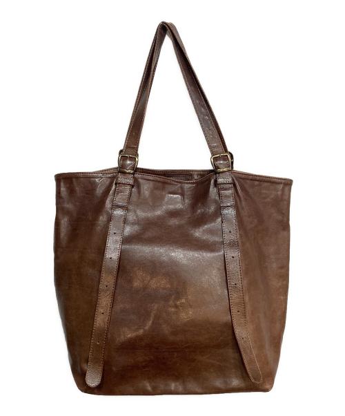 Martin Margiela11（マルタンマルジェラ11）Martin Margiela11 (マルタンマルジェラ11) レザー トート バッグ ブラウン サイズ:実寸参照の古着・服飾アイテム