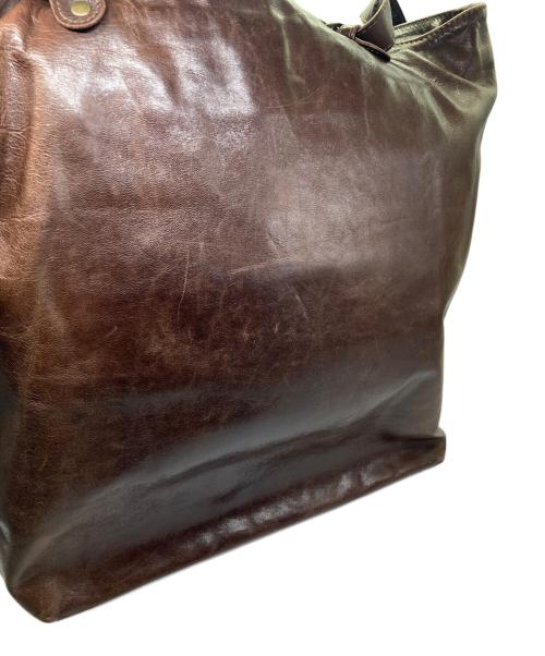 Martin Margiela11（マルタンマルジェラ11）Martin Margiela11 (マルタンマルジェラ11) レザー トート バッグ ブラウン サイズ:実寸参照の古着・服飾アイテム