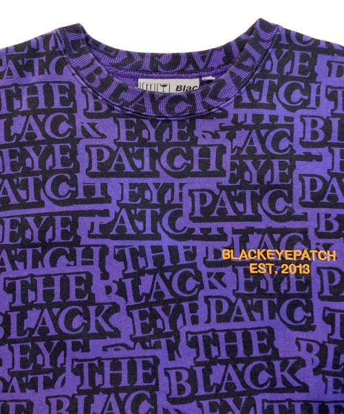 BlackEyePatch（ブラックアイパッチ）BlackEyePatch (ブラックアイパッチ) 総柄　トレーナー パープル サイズ:Mの古着・服飾アイテム