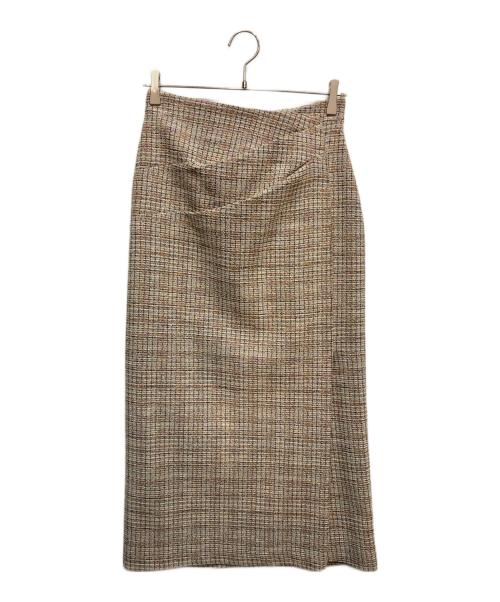 CELFORD（セルフォード）CELFORD (セルフォード) ツイード タック タイト スカート ピンク サイズ:38の古着・服飾アイテム