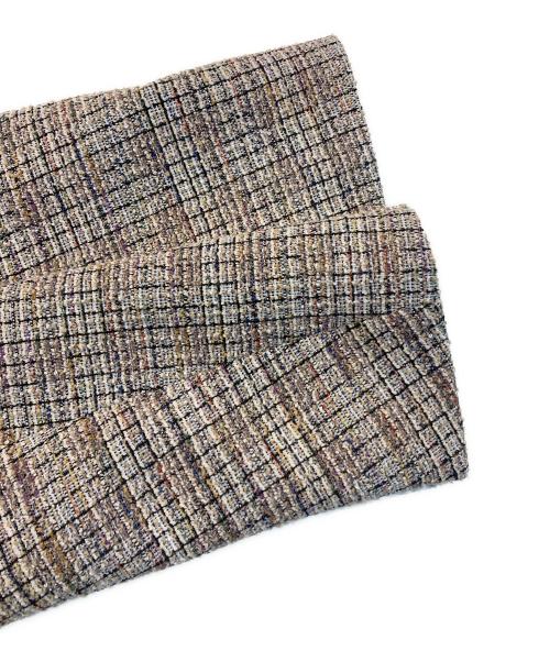 CELFORD（セルフォード）CELFORD (セルフォード) ツイード Vネック ノーカラー ジャケット ベージュ サイズ:36の古着・服飾アイテム