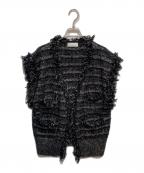 GALLARDA GALANTEガリャルダガランテ）の古着「ツイードニットベスト」｜ブラック