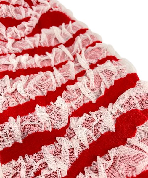 COMME des GARCONS GIRL（コムデギャルソンガール）COMME des GARCONS GIRL (コムデギャルソンガール) フリル カーディガン レッド サイズ:Lの古着・服飾アイテム