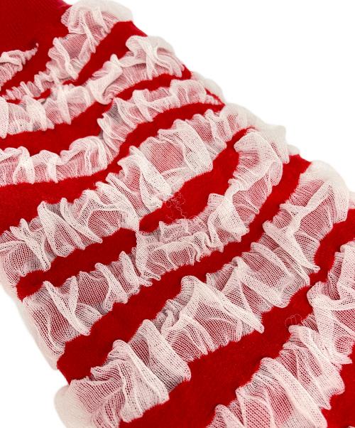 COMME des GARCONS GIRL（コムデギャルソンガール）COMME des GARCONS GIRL (コムデギャルソンガール) フリル カーディガン レッド サイズ:Lの古着・服飾アイテム