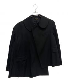 COMME des GARCONS（コムデギャルソン）の古着「ウール　ギャバ　アシンメトリー　ジャケット」｜ブラック