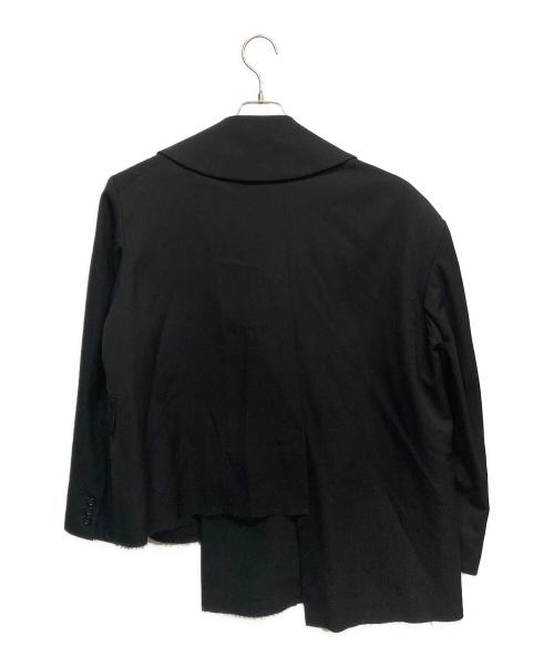 COMME des GARCONS（コムデギャルソン）COMME des GARCONS (コムデギャルソン) ウール　ギャバ　アシンメトリー　ジャケット ブラック サイズ:Sの古着・服飾アイテム