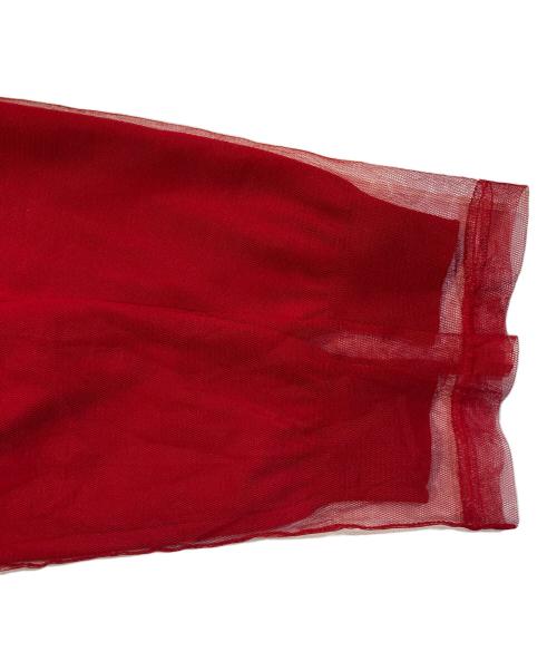 COMME des GARCONS（コムデギャルソン）COMME des GARCONS (コムデギャルソン) メッシュレイヤードカーディガン レッド サイズ:Mの古着・服飾アイテム