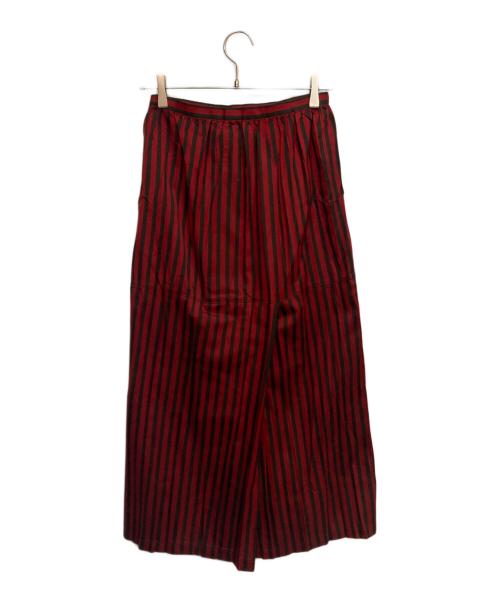 ISSEY MIYAKE（イッセイミヤケ）ISSEY MIYAKE (イッセイミヤケ) ストライプ スカート レッド サイズ:Mの古着・服飾アイテム