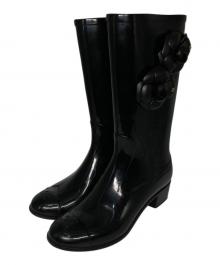 CHANEL（シャネル）の古着「カメリア レイン ブーツ」｜ブラック