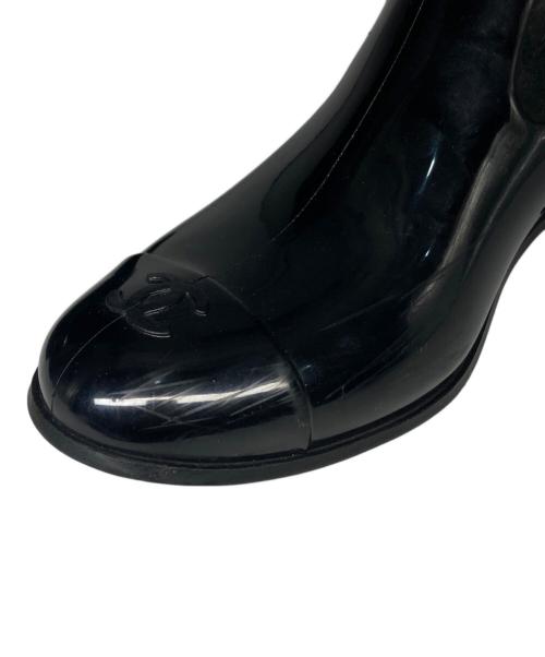 CHANEL（シャネル）CHANEL (シャネル) カメリア レイン ブーツ ブラック サイズ:39の古着・服飾アイテム