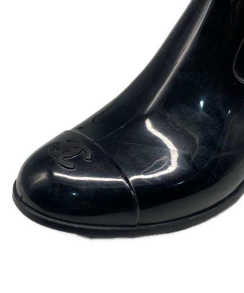 CHANEL（シャネル）CHANEL (シャネル) カメリア レイン ブーツ ブラック サイズ:39の古着・服飾アイテム