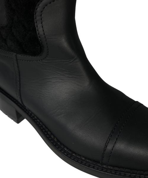 CHANEL（シャネル）CHANEL (シャネル) マトラッセ ムートン ブーツ ブラック サイズ: 38 1/2の古着・服飾アイテム