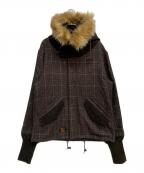 glambグラム）の古着「High Neck Short Mods Coat」｜ブラウン