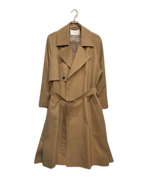 CITY（シティ）CITY (シティ) ウール ギャバ トレンチ コート ベージュ サイズ:Sの古着・服飾アイテム