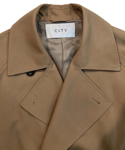 CITY（シティ）CITY (シティ) ウール ギャバ トレンチ コート ベージュ サイズ:Sの古着・服飾アイテム