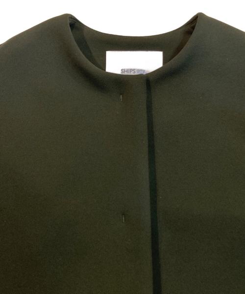 SHIPS any（シップスエニィ）SHIPS any (シップスエニィ) ダンボール コクーン ノーカラー コート グリーン サイズ:FREEの古着・服飾アイテム